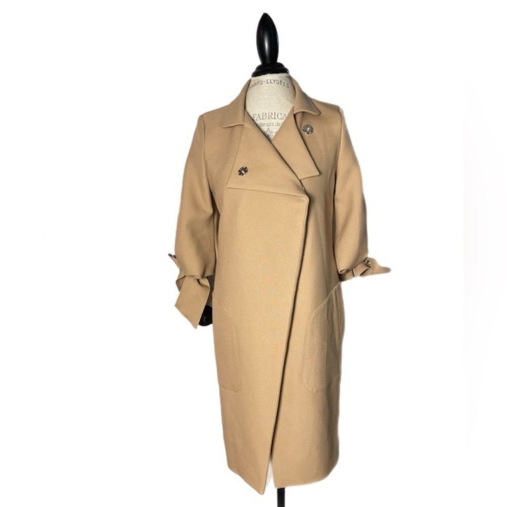 Nima Vintage Tan 100% Wool Trench Coat NWT